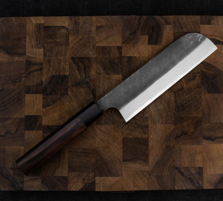 Hideo Kitaoka Shirogami Black Oktagon Nóż Kamagata Usuba 18cm