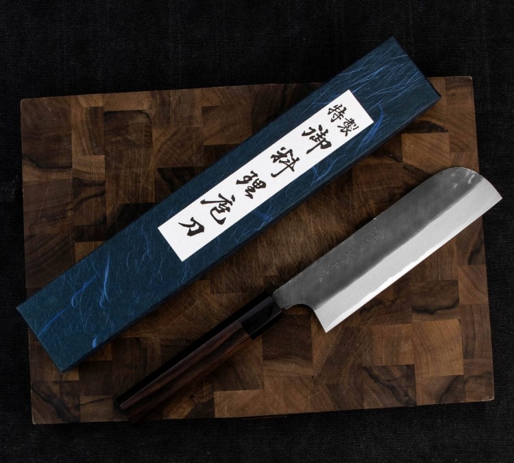 Hideo Kitaoka Shirogami Black Oktagon Nóż Kamagata Usuba 18cm