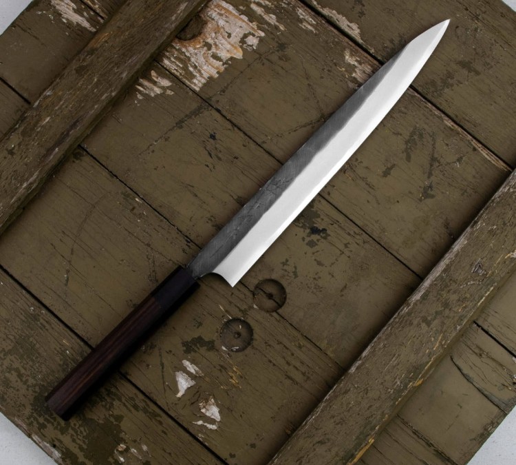 Hideo Kitaoka Shirogami Black Oktagon Japoński Nóż Yanagi Sashimi Do Sushi 27cm