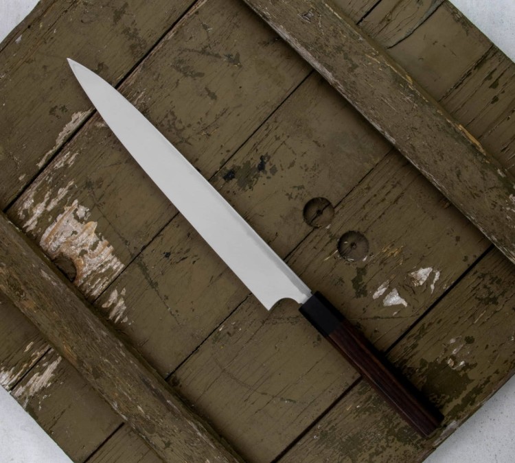 Hideo Kitaoka Shirogami Black Oktagon Japoński Nóż Yanagi Sashimi Do Sushi 27cm