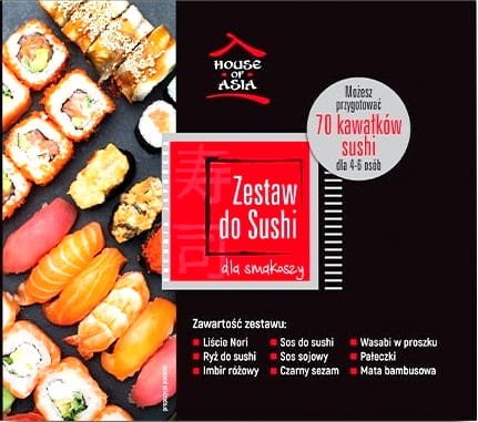 Zestaw Do Sushi Duży 60-70 Rolek Idealny Na Prezent w Pudełku HOUSE OF ASIA