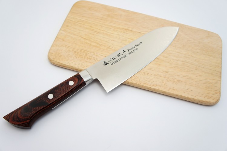 Satake Unique Mahogany VG-10 Japoński Nóż Kuchenny Santoku Do Warzyw 17cm