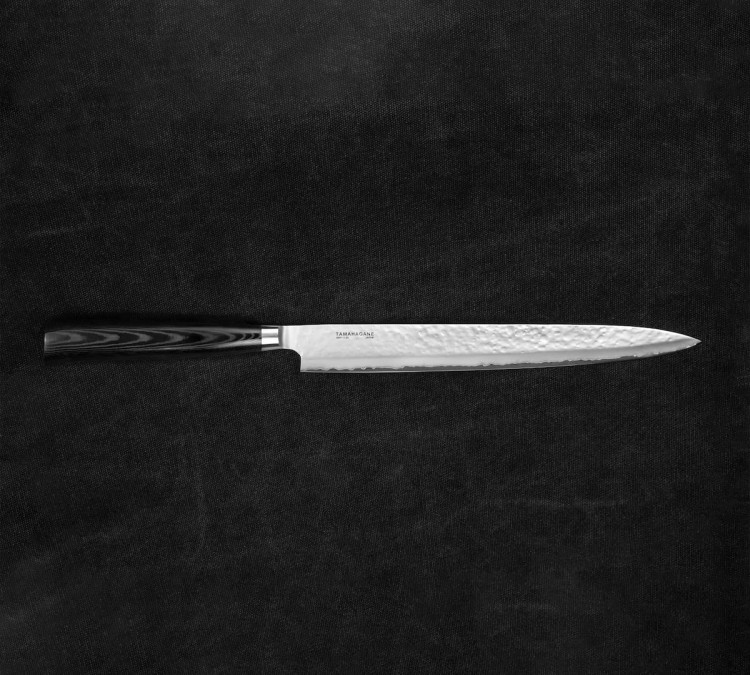 Tamahagane Tsubame Black VG-5 Japoński Nóż Kuchenny Sashimi Do Sushi 61HRC 27cm