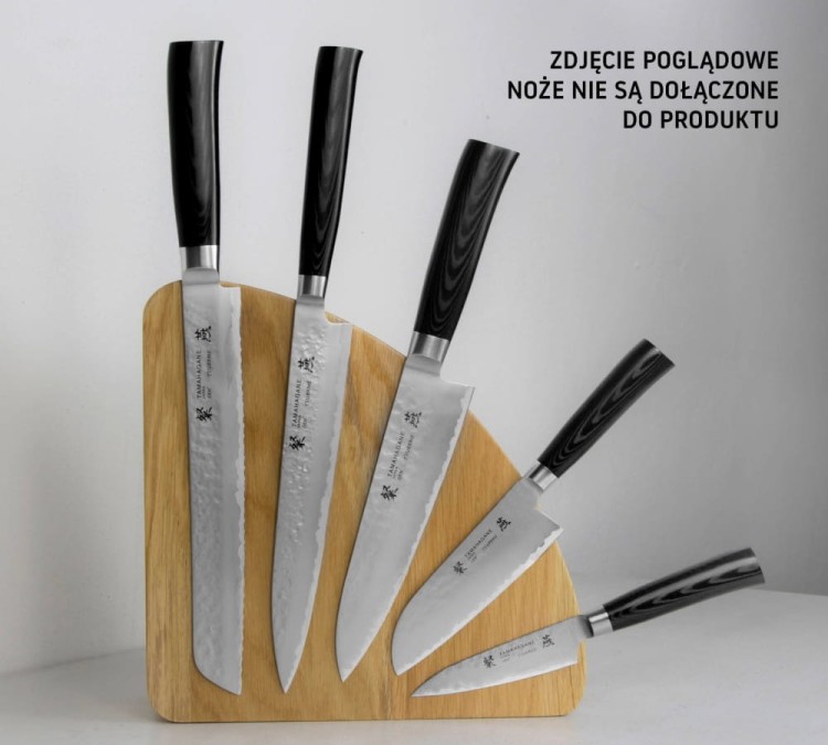 BISBELL Drewniany Blok Magnetyczny Dąb Dębowy Na Noże 25cm x 25cm BMMBO250