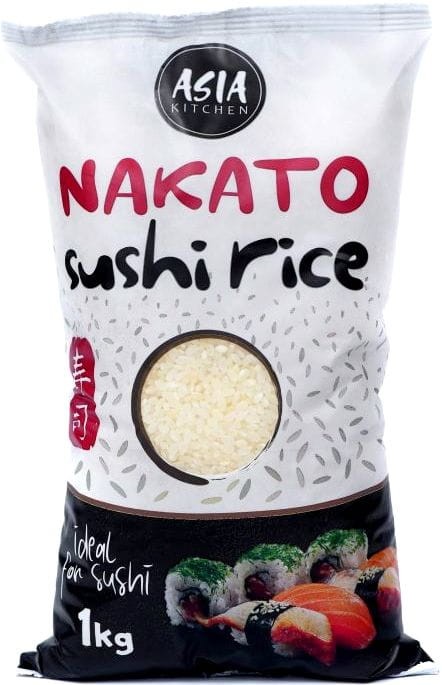 Ryż Do Sushi Rice Nakato Kleisty Okrągłe Ziarno 1kg Najwyższa Jakość 1000g ASIA KITCHEN