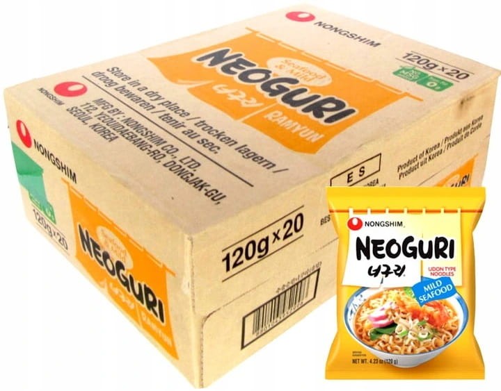 KARTON Koreańska Zupka Błyskawiczna Instant Neoguri Owoce Morza Łagodna 20x120g NONGSHIM