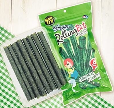 Tajskie Chrupiące Snacki z Glonów Wodorostów Nori Original Roll 28g SELECO