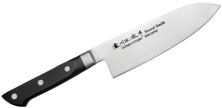 Satake Katsu Japoński Zestaw 2 Noży Nóż Santoku 17cm i Nakiri 16cm w Drewnianym Etui