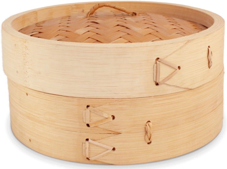 Chiński Parownik Parowar Bambusowy Okrągły Koszyk Średnica 30cm EMRO AZIATICA