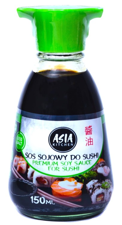Chiński Premium Sos Sojowy DYSPENSER Do Sushi MNIEJ SOLI 150ml ASIA KITCHEN
