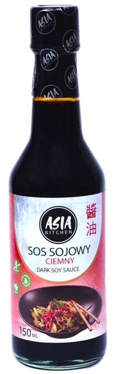 Chiński Sos Sojowy Ciemny Bezglutenowy Dark Soy Sauce 150ml ASIA KITCHEN