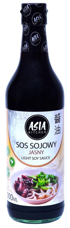 Chiński Sos Sojowy Jasny Bezglutenowy Dobry Skład Dieta Bez Glutenu 500ml ASIA KITCHEN