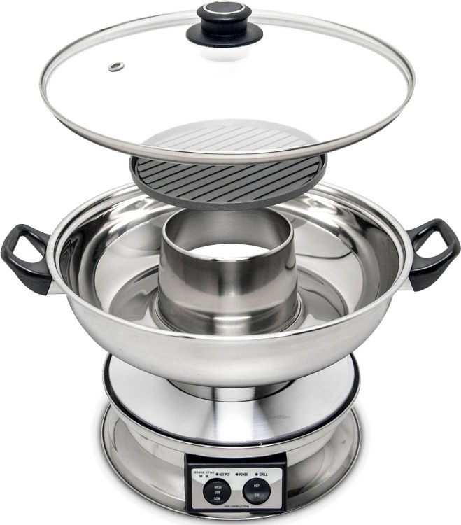 Elektryczny Gorący Garnek z Patelnią Grillową 3,8 Litra Hot-Pot 30cm REMO