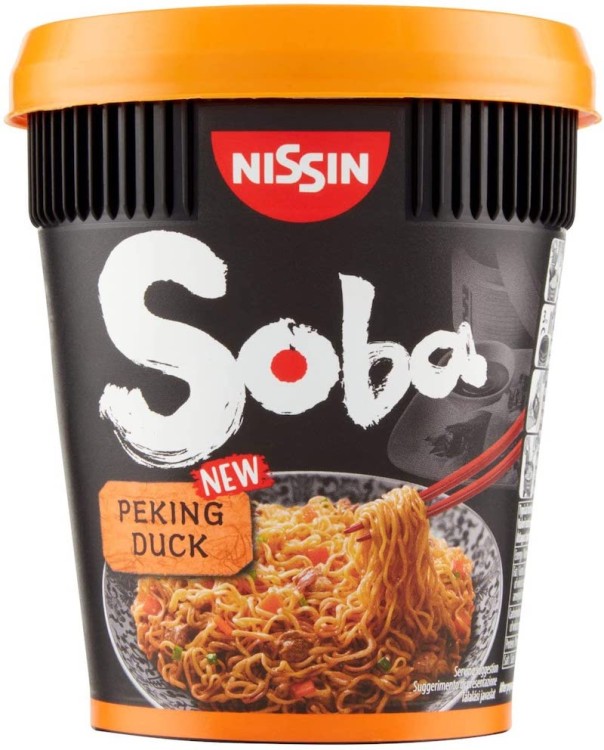 Japońska Zupka Błyskawiczna Makaron Instant Ramen Kaczka Po Pekińsku Soba Kubek Cup 87g NISSIN