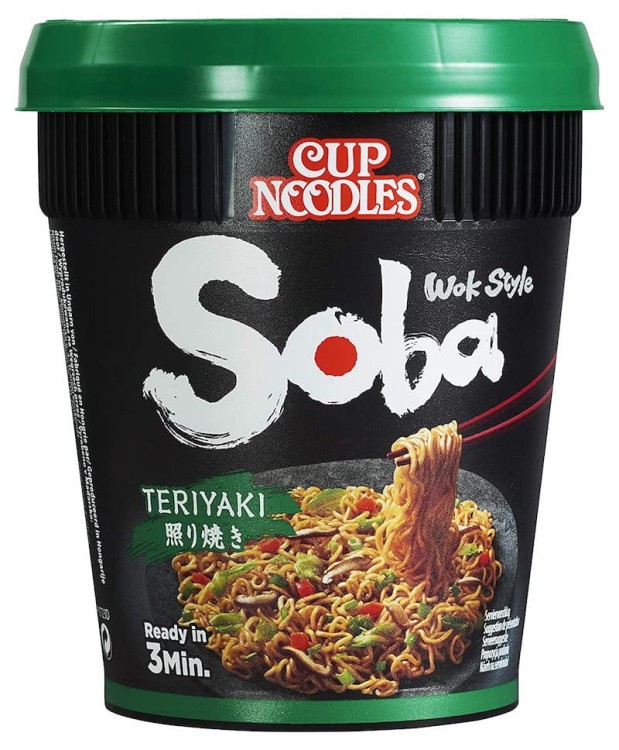 Japońska Zupka Błyskawiczna Makaron Instant Ramen Teriyaki Soba Kubek Cup 90g NISSIN