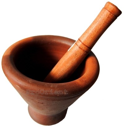 Tradycyjny Orientalny Moździerz z Wypalanej Gliny Duży 20cm PROORIENT