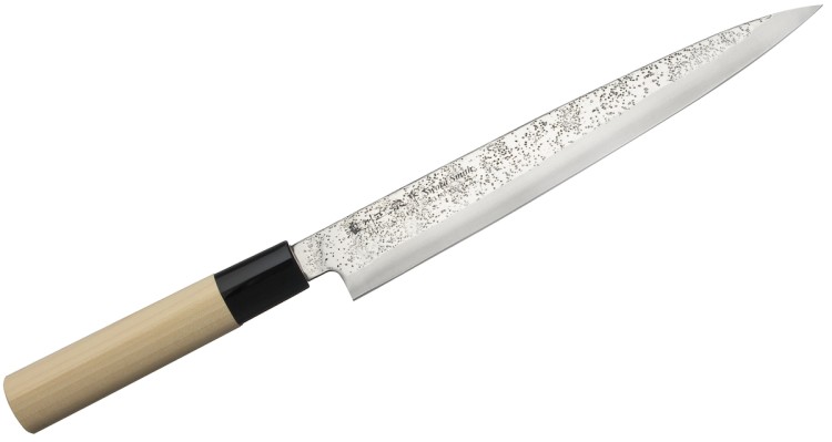 Satake Nashiji Natural Japoński Zestaw 2 Noży Santoku 17cm i Sashimi 21cm w Drewnianym Etui