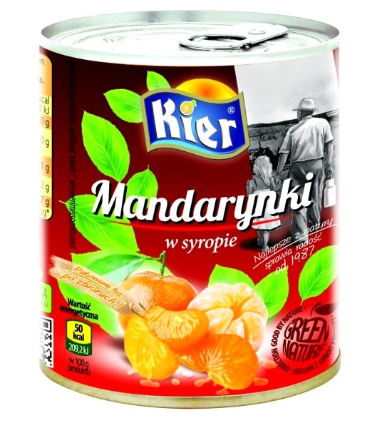 Hiszpańskie Mandarynki w Lekkim Syropie w Puszce Soczyste 312g KIER