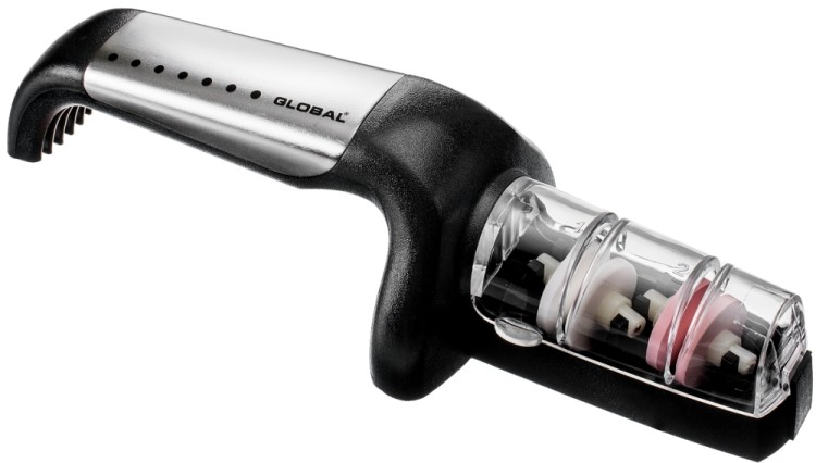 Global Japoński Zestaw Starter Nóż Szefa Kuchni 21cm G-2 Ostrzałka G-91/SB