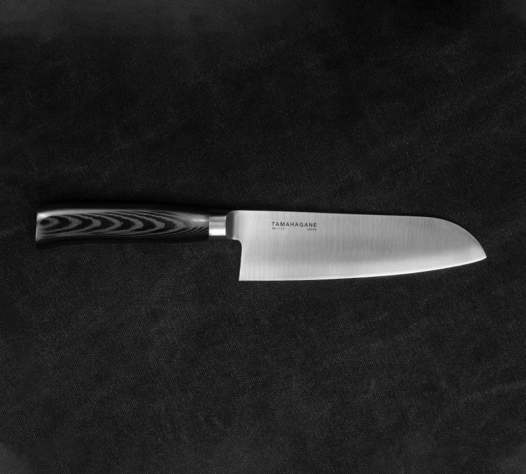 Tamahagane SAN Black Nóż Santoku 17,5 cm