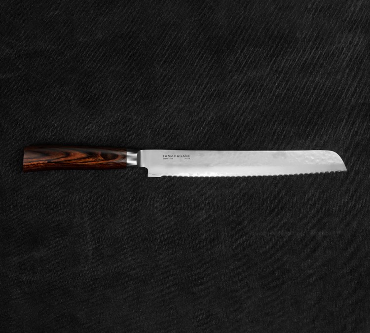Tamahagane Tsubame Brown VG-5 Japoński Nóż Do Chleba Pieczywa Bułek 23cm