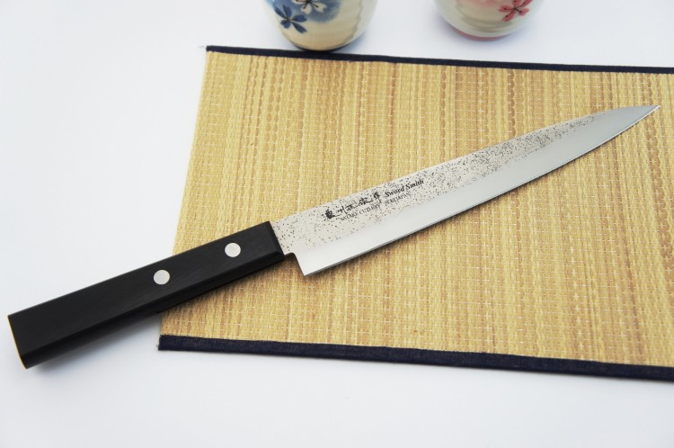 Satake Nashiji Black Pakka Japoński Nóż Yanagi-Sashimi Do Sushi 420J2 20cm