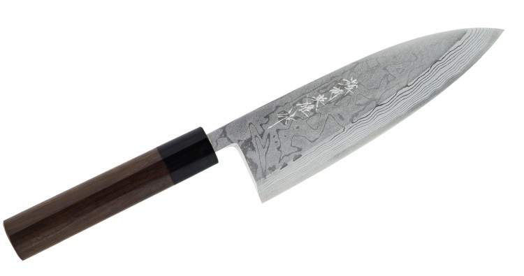 Hideo Kitaoka Nóż Shirogami Satin Deba 18 cm