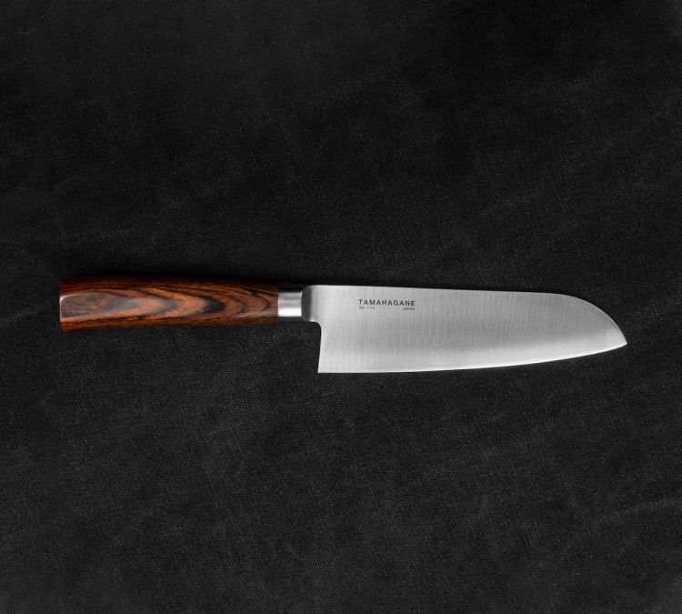 Tamahagane SAN Brown VG-5 Japoński Nóż Kuchenny Santoku Do Warzyw 17,5cm