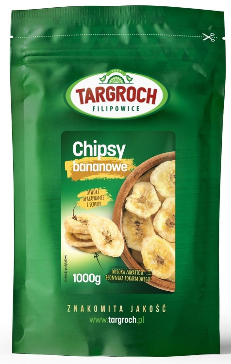 Suszone Banany Chipsy Bananowe Do Musli Zdrowa Przekąska 1kg 1000g TARGROCH