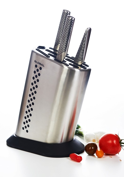 Global Japoński Kropkowany Blok Na 10 Noży z Stal Nierdzewna 18/10 G-835BD