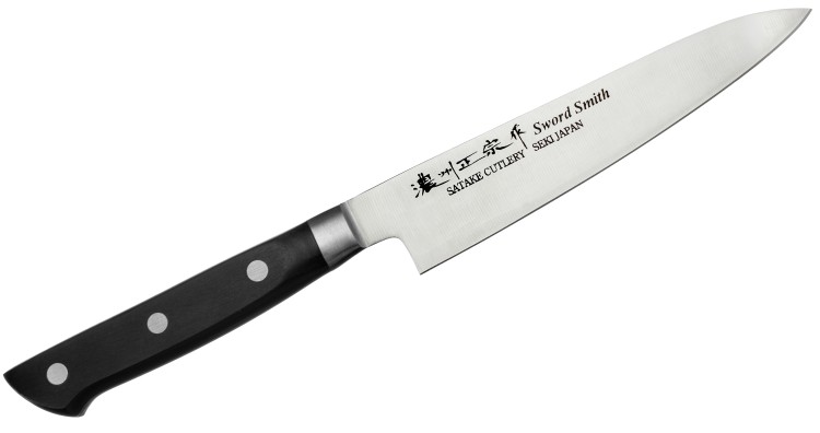 Satake Katsu Japoński Zestaw 2 Noży Nóż Szefa Kuchni 18cm i Uniwersalny 13,5cm w Drewnianym Etui