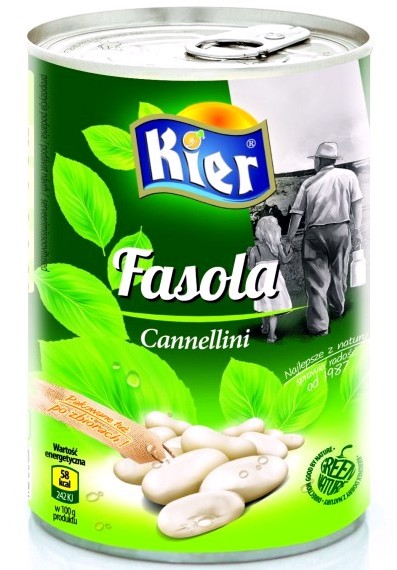 Włoska Fasola Biała Cannellini w Zalewie w Puszce Sterylizowana 400g KIER