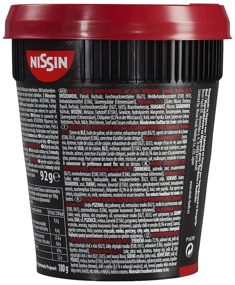 Zupka Makaron Błyskawiczny Chili Soba Cup 92g NISSIN