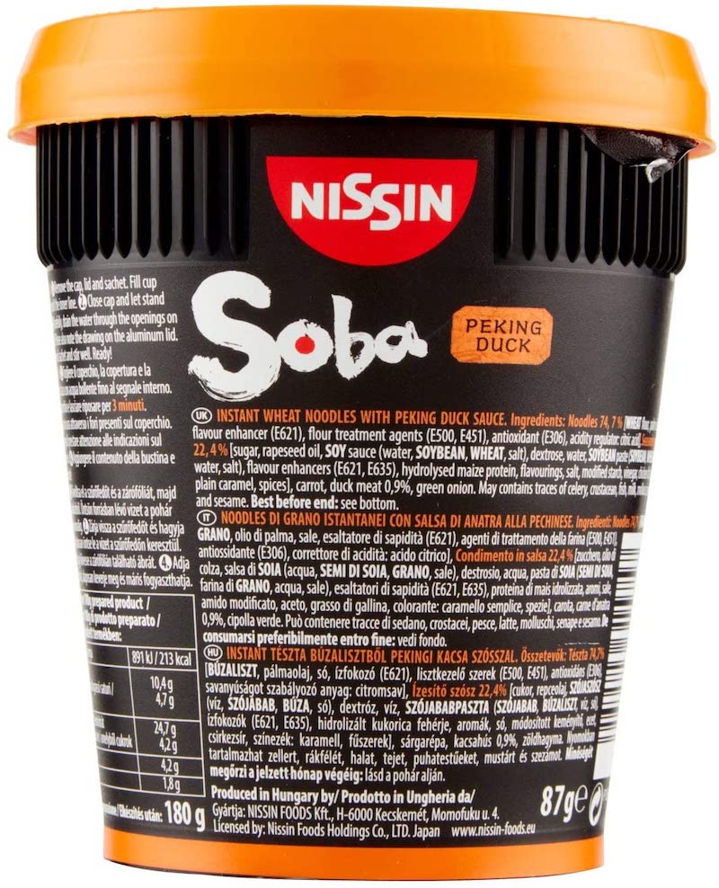 Zupka Makaron Błyskawiczny Kaczka Po Pekińsku Soba Cup 87g NISSIN